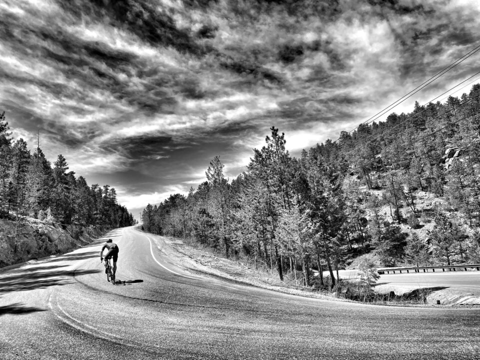 A cyclist in Colorado.